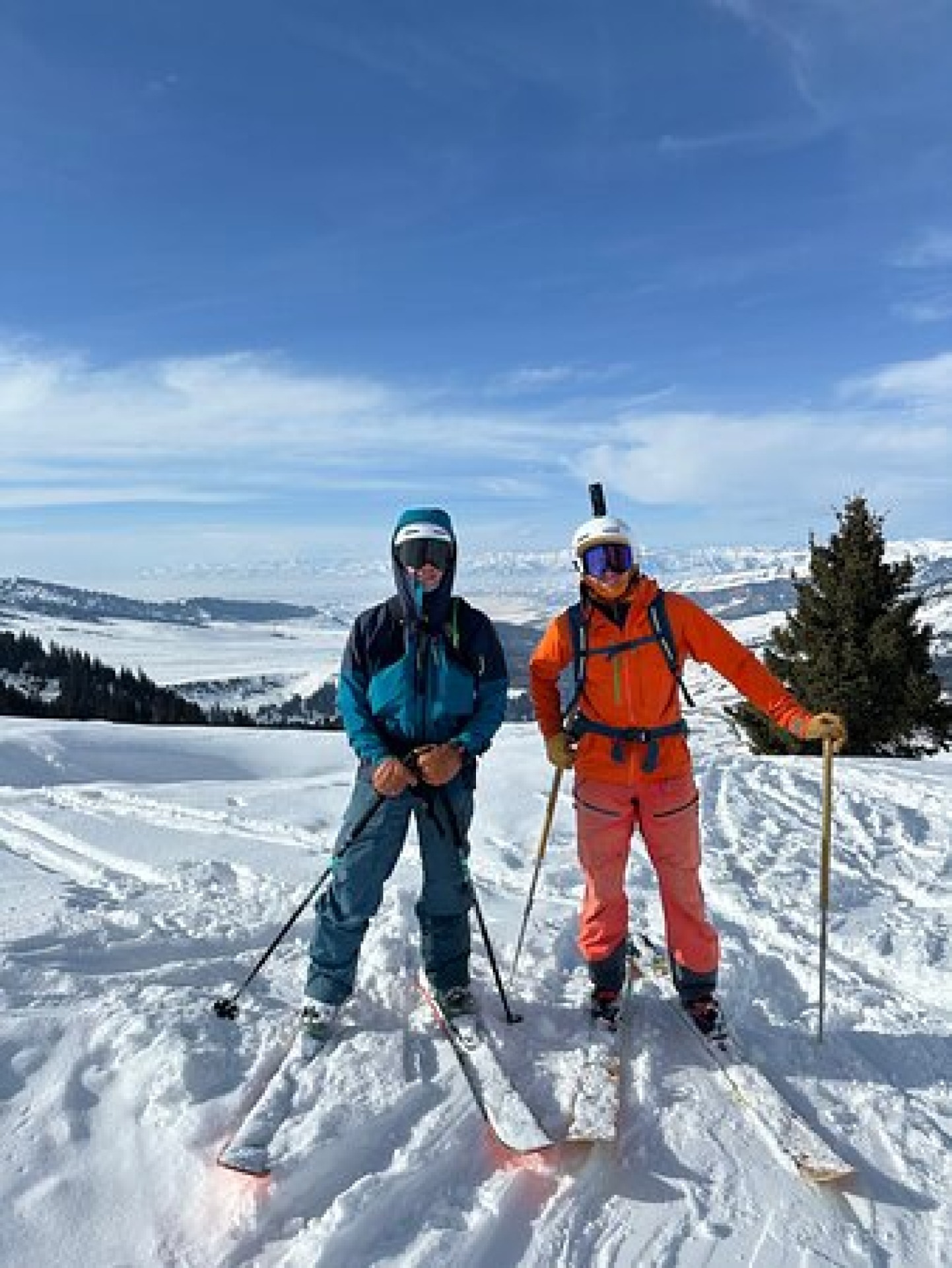 Two skiers in the mountains of Jyrgalan