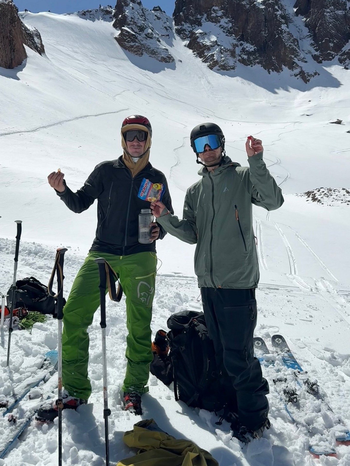 Skiers after a good ride