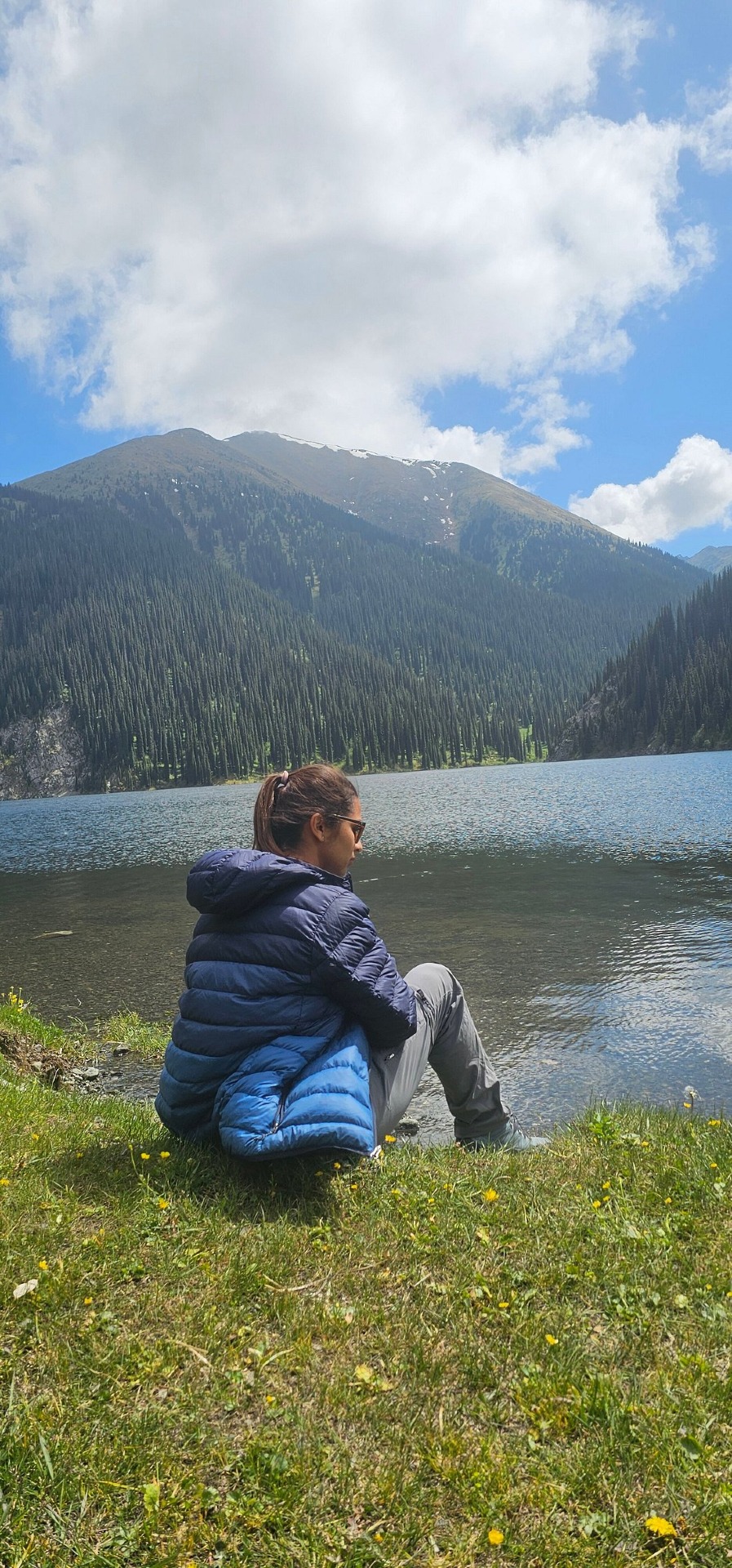 Girl in front of second Kolsai lake