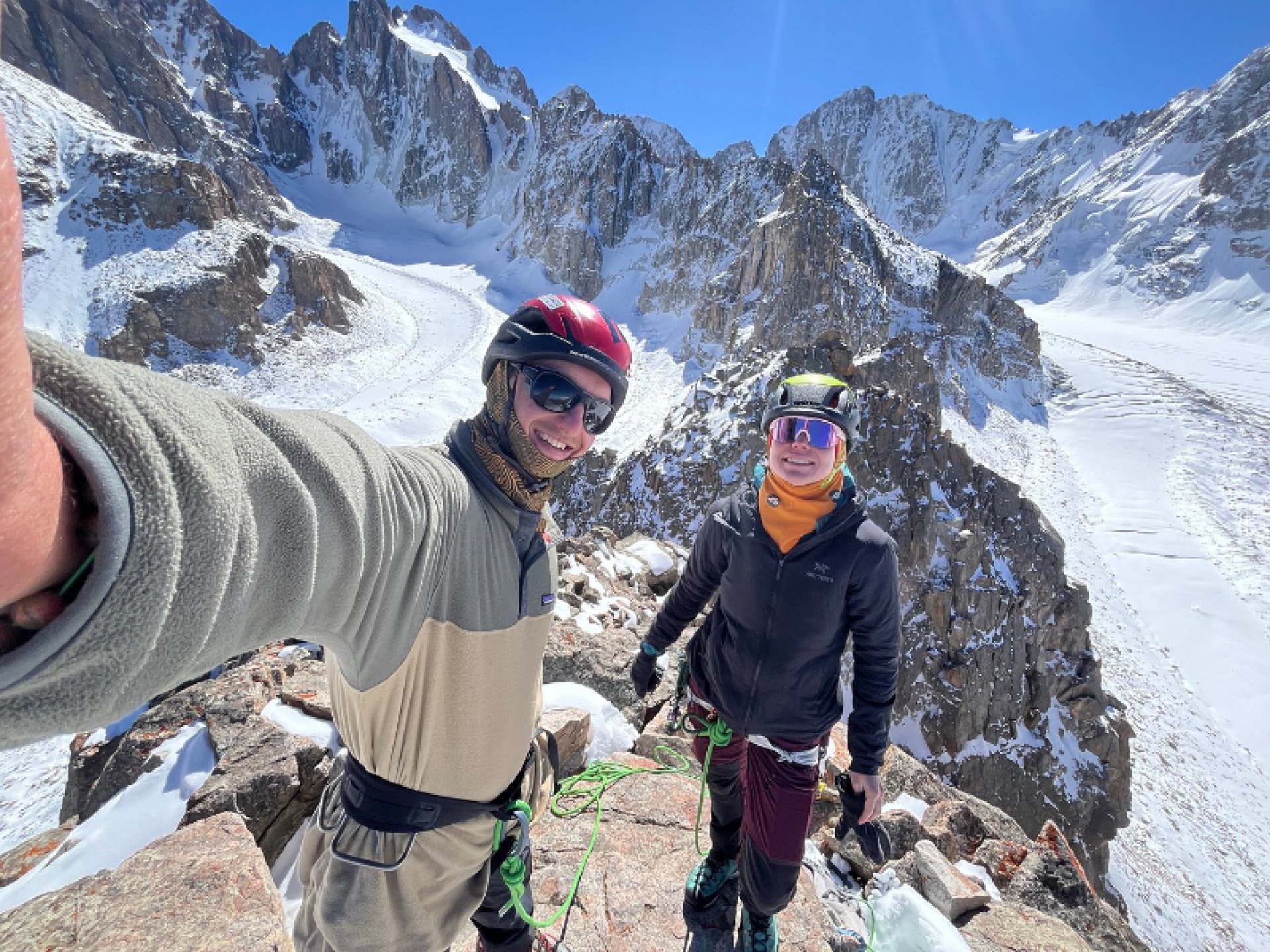 Guided mountain climbing in Kyrgyzstan. Summit